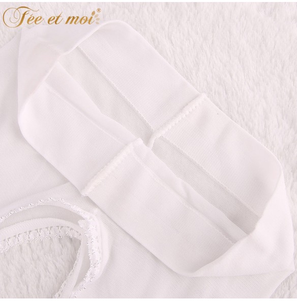 FEE ET MOI Four Open File Pantyhose (White)